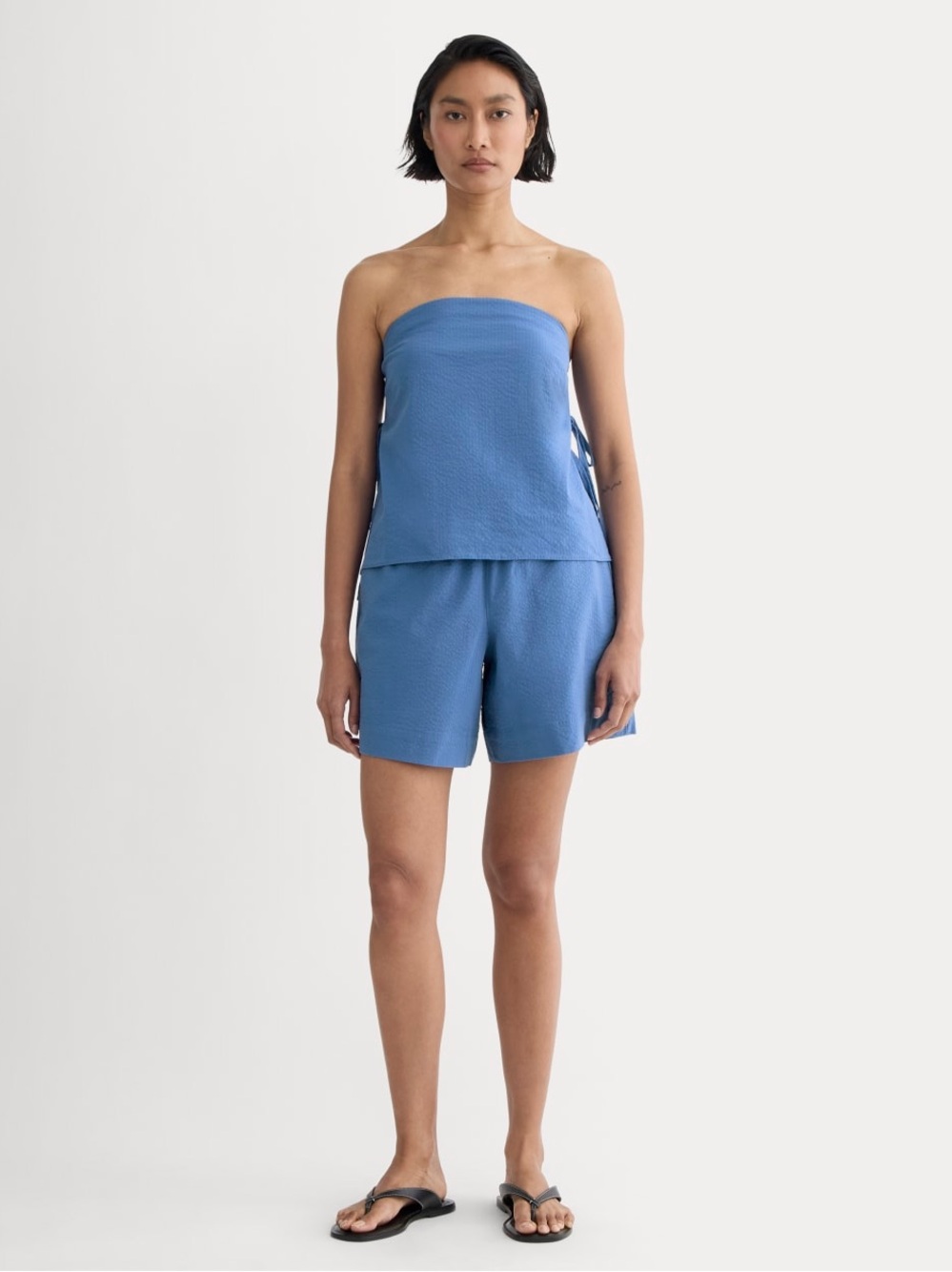Everlane Seersucker Top and Shorts Set